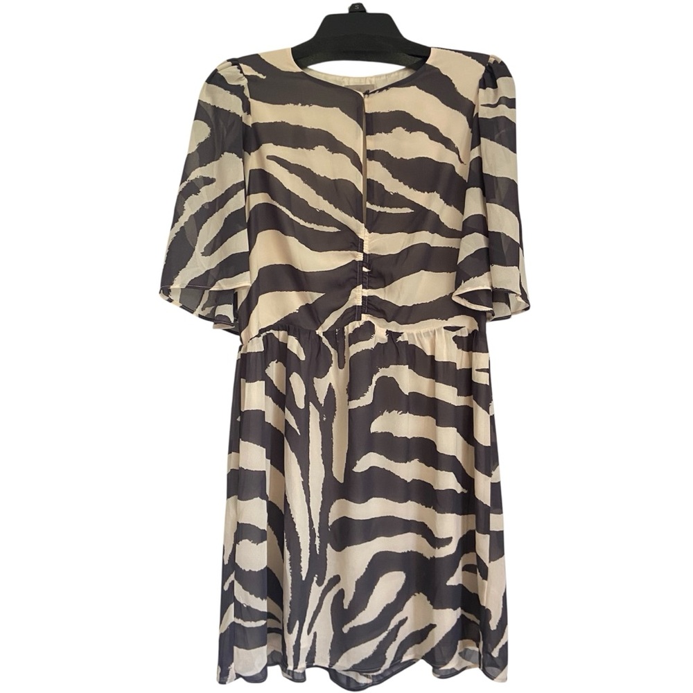 H&M Black and Cream Zebra Print Short Sleeve Dress